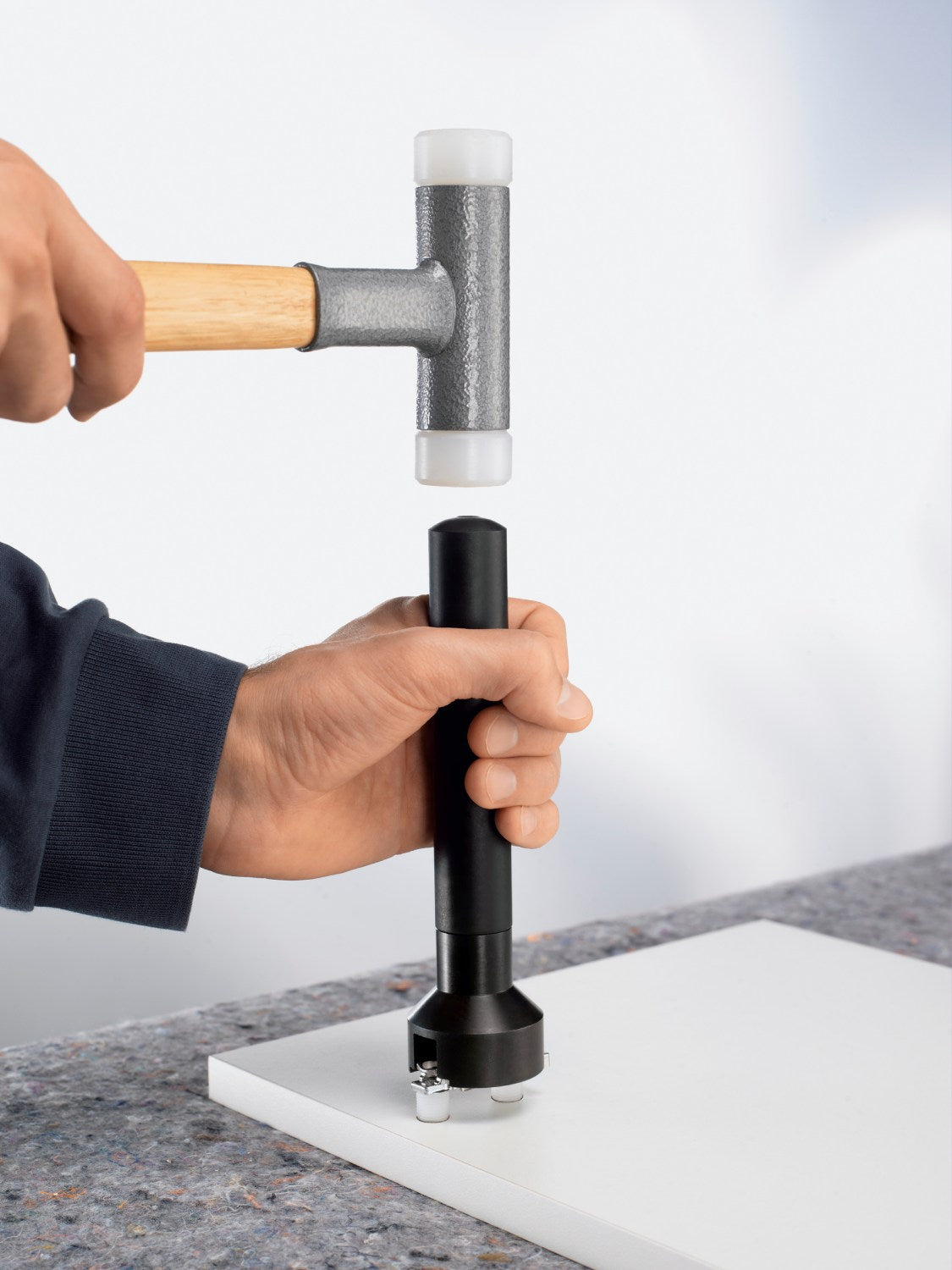 Gabarito de fixação para calço com bucha